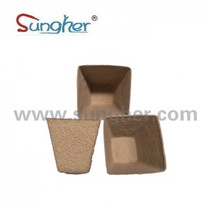 Paper Pulp Plant Pot – 8cm Square